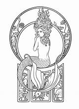 Mandalas Mermaids Sereias sketch template