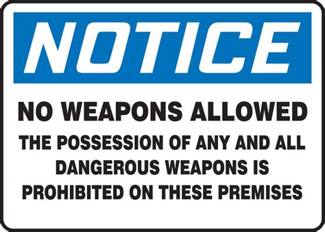 weapons allowed  possession     dangerous weapon