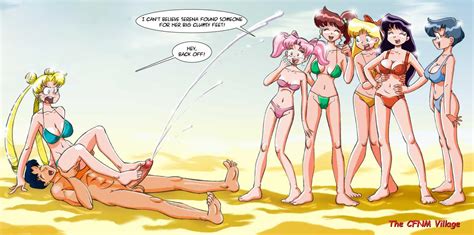 rule 34 ami mizuno beach bishoujo senshi sailor moon cfnm chiba mamoru chibi usa clothed