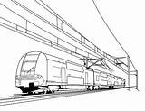 Train Coloring Pages Electric Drawing Cable Bullet Railroad Lego Printable Color Crossing Trains Caboose Passenger Coloring4free Kids Steam Freight Getdrawings sketch template