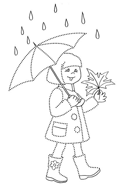 coloring page girl   umbrella