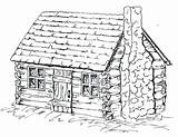 Coloring Pages Cottage Getcolorings Cabin Log Print sketch template