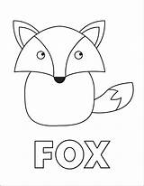 Coloring Forest Animals Pages Fox Animal Sheets Simple Terms Set Use sketch template