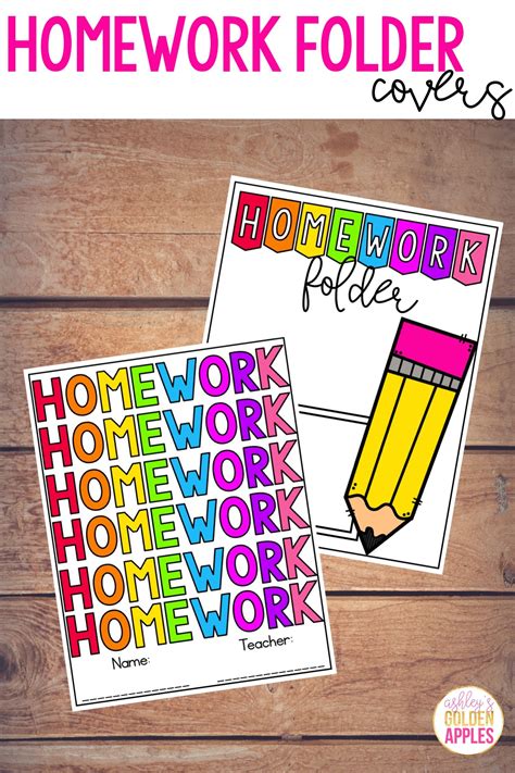 editable homework folder covers homework folder labels