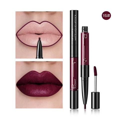 New Sexy Lip Gloss Pudaier 1pc Double End Lasting Lipliner Waterproof