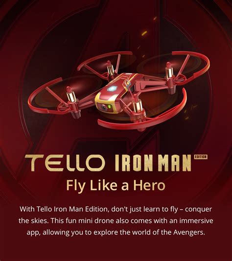 dji tello quadcopter iron man edition cptl dynnex drones