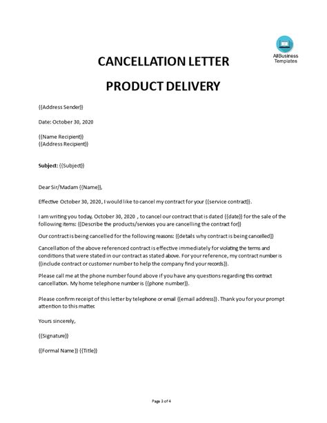 service contract termination letter sample  templates