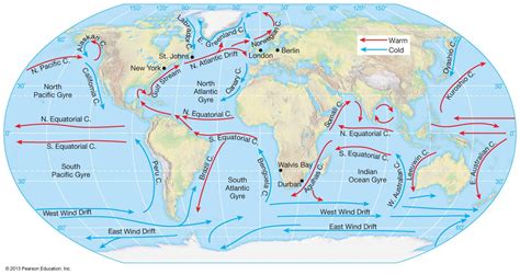 ocean current world geography map ocean currents map