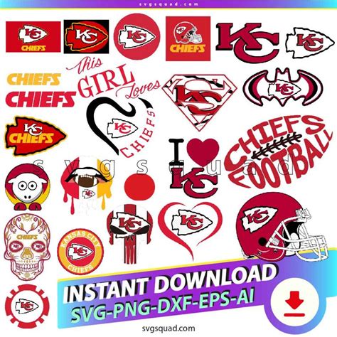 Kc Football Chiefs Svg Png Bundle Print And Cut Vector Chiefs Svg Files