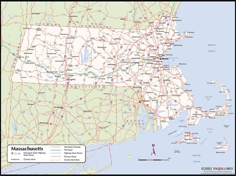 Massachusetts Wall Map With Counties By Mapsales