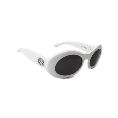 Gucci Vintage White Oval Sunglasses 2400 N S