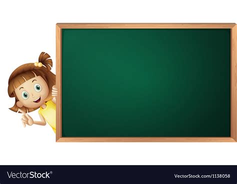 girl  green board royalty  vector image