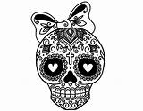 Skull Mexican Coloring Bow Catrina Dibujo Sugar Colorear Tattoos Skulls Coloringcrew Adult sketch template