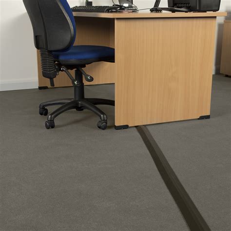 floor cable cover mm   black ref fcb  office range