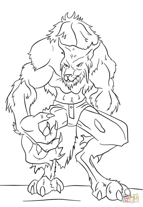 halloween werewolf coloring page  printable coloring pages