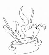 Coloring Pages Cook Stove sketch template