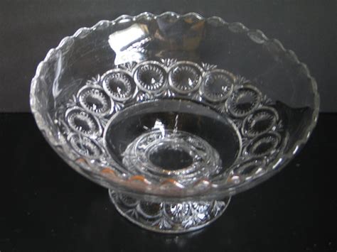 vintage eapg early american pressed glass compote pedestal fruit