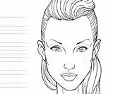 Face Blank Template Chart Makeup Transparent Cliparts Female Beauty Male Make Charts Templates Temples Printable Sketch Drawing Mac Human Library sketch template