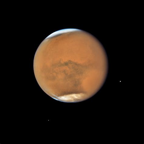 hubbles close  view  mars dust storm nasa solar system exploration