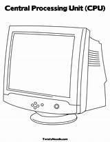 Cpu Computador Monitor sketch template
