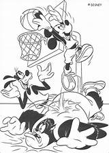 Mickey Coloring Pages Playing Basketball Color Goofy Disney Print Book Hellokids Para sketch template