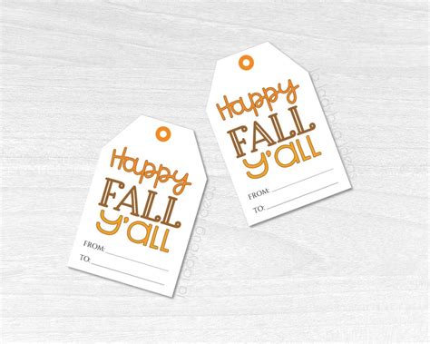 happy fall gift tag tags  fall gifts printable  etsy