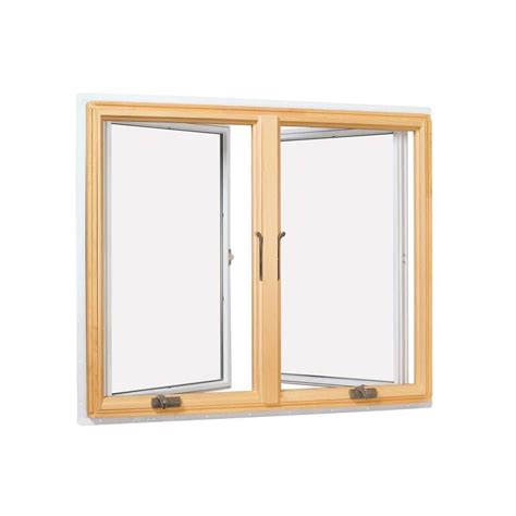 andersen        series white clad wood double casement window  pine