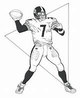 Coloring Nfl Pages Steelers Football Player Players Ravens Baltimore Drawing Pittsburgh Printable Steeler Ben Helmet Color Drawings Roethlisberger Getdrawings Easily sketch template