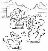 Feed Farm Coloring Chickens sketch template