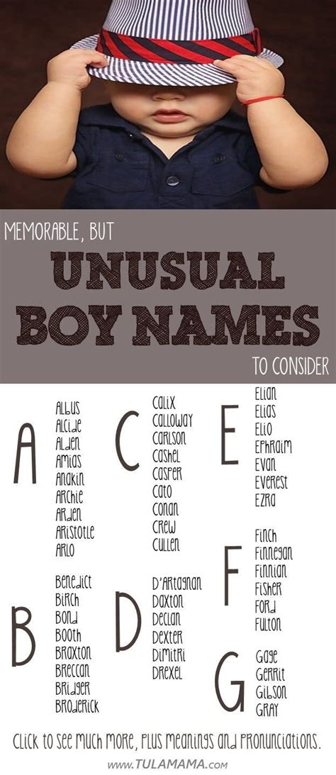 comprehensive list  unique  unusual boy names meanings