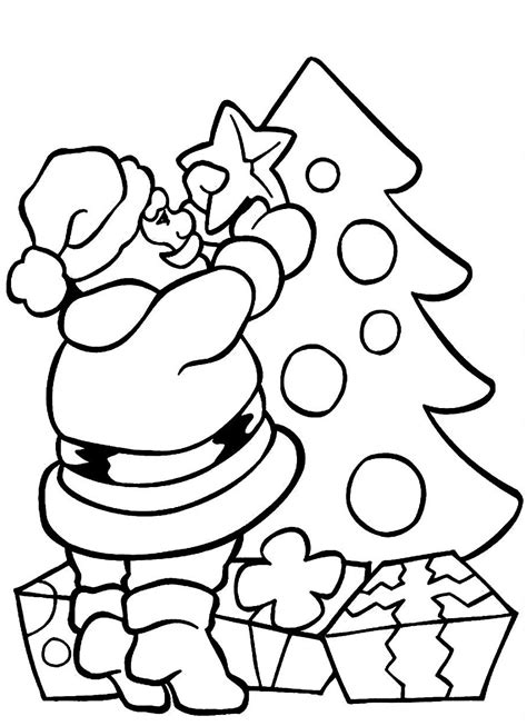 santa coloring pages christmas tree educative printable