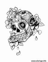 Skull Squelette Adulte Calaveras Mexicanas Caveira Tenerte Cuenta Voy Cabecita Colorier Muertos Imprimé sketch template