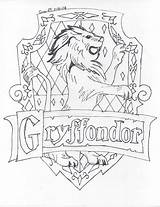 Gryffindor Hogwarts Coloriage Gryffondor Blason Crests sketch template