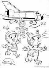 Backyardigans Pintar Kleurplaten Astronauts Kolorowanki Spaceship Astronauta Mars Pablo Premiers Nave Espacial Printen Astronautes Coloriez Tekening Astronautas Arrivés Xcolorings Tyrone sketch template