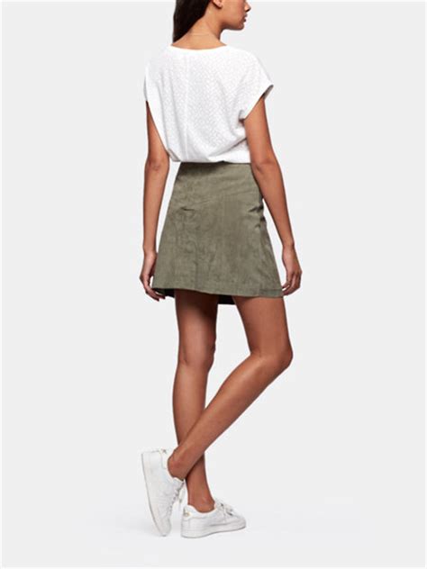 suede button skirt costes fashion