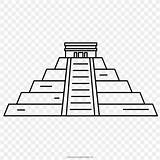 Chichen Itza Maya Aztec Pyramids Mesoamerican Civilization sketch template