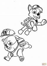 Paw Patrol Coloring Rubble Pages Rocky Template sketch template