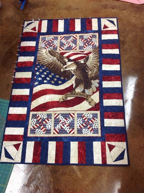 american flag quilt   eagle