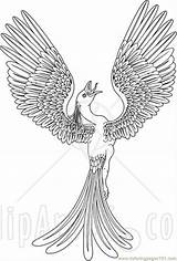 Coloring Pages Phoenix Bird Flying Fenix Printable Color Magical Fantasy Drawings Online Designlooter sketch template