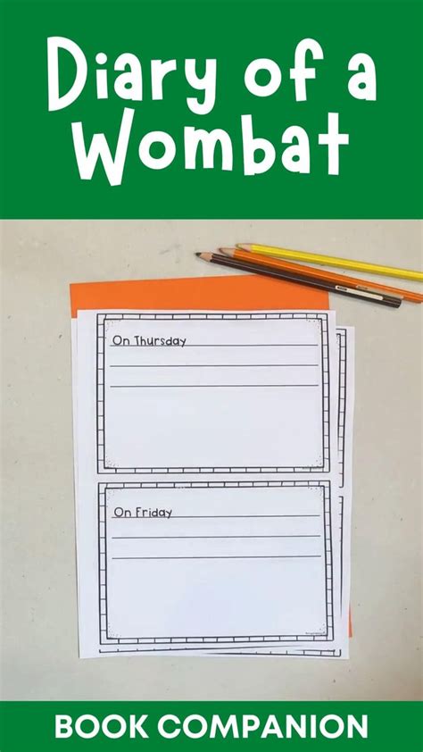 diary   wombat australian animal print   writing worksheets