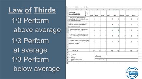 employee performance   rule  thirds optimus performance