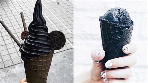 black ice cream  literally matches  cold