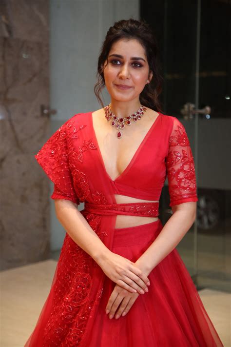 raashi khanna stills at world famous lover movie pre release