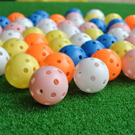 pcsset plastic golf balls whiffle airflow hollow golf practice training sports balls random