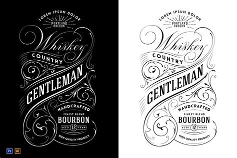 whiskey label logo creative illustrator templates creative market