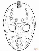 Jason Coloring Mask Pages Friday 13th Printable Halloween Tattoo Face Drawing Scary Printables Horror Sheets Voorhees Movie Supercoloring Drawings Masks sketch template