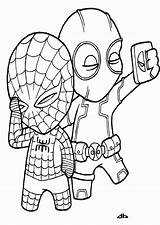 Coloring Deadpool Pages Spiderman Avengers Superhero Marvel Chibi Printable Color Print Kids Library Visit Clipart Popular Rocks Comments sketch template