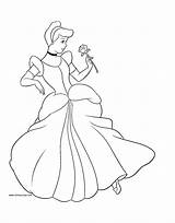 Cinderella Coloring Pages Rose Holding Disneyclips Disney Printable Funstuff sketch template