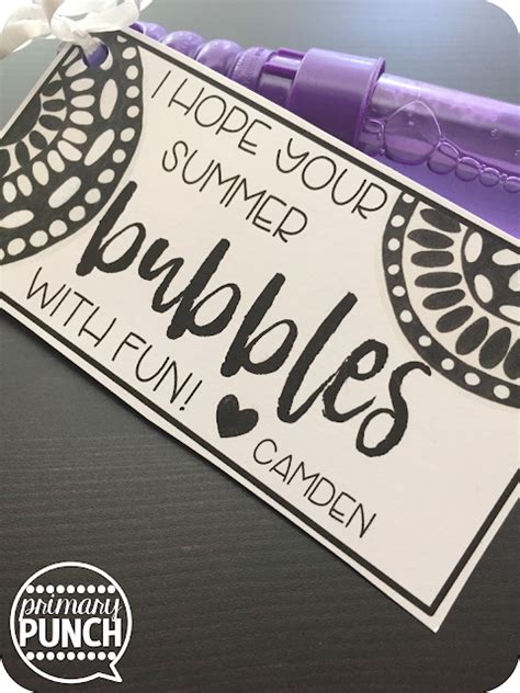 primary punch bubble gift tags