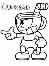 Cuphead Coloring sketch template